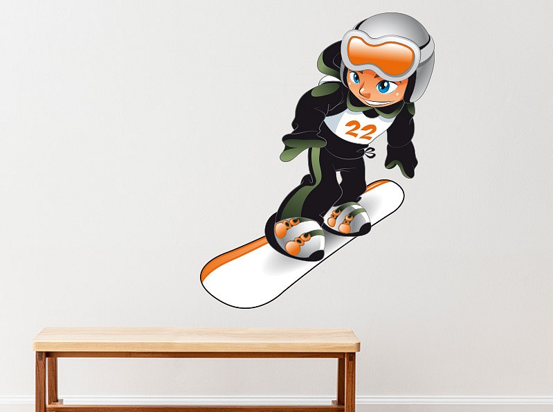 Kreslený snowboardista